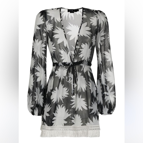 PatBo Dahlia Fringe Cover Up Robe Dress - Picture 11 of 11